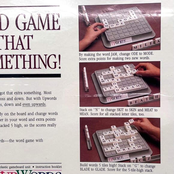 Upwords Milton Bradley 3-Dimensional Word Game 2-4 Players Ages 10+ Box Damage - Picture 12 of 15